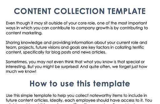 content collection template